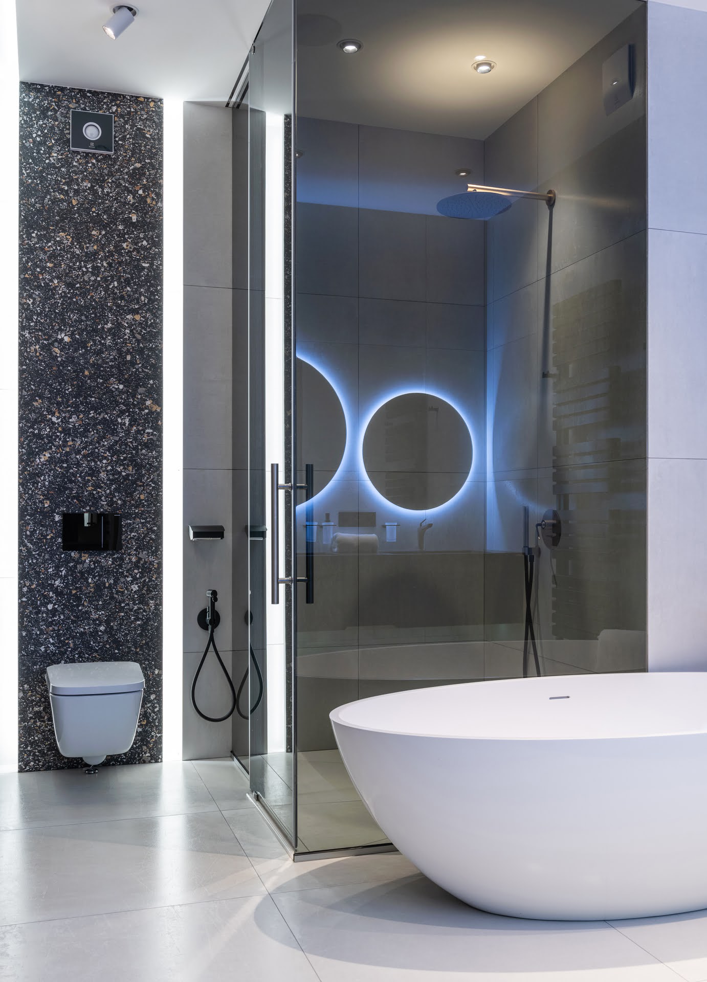 pare douche en verre teinte gris